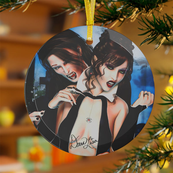 Vampire Desire Art Glass Ornament by Artist Donna Lisa