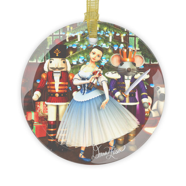 Nutcracker Finale Ballerina Art Glass Ornaments by Artist Donna Lisa