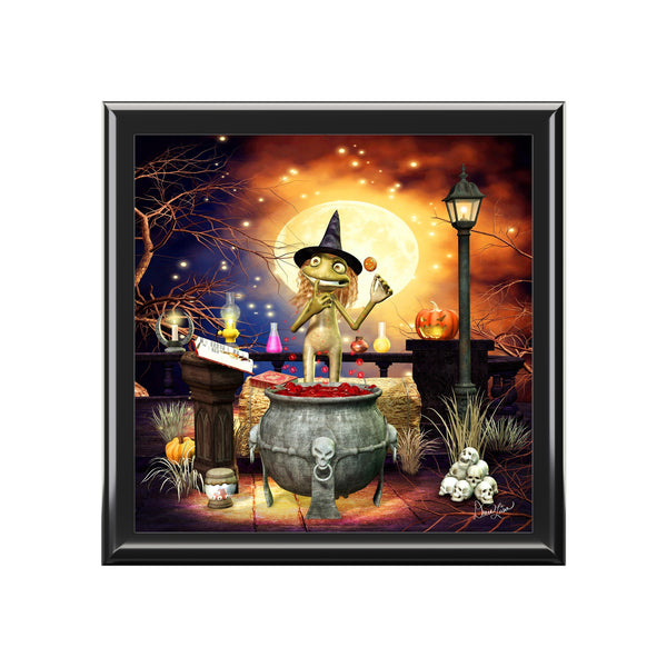 Wizardly Tile Art Wooden Keepsake Jewelry Box by Artist Donna Lisa