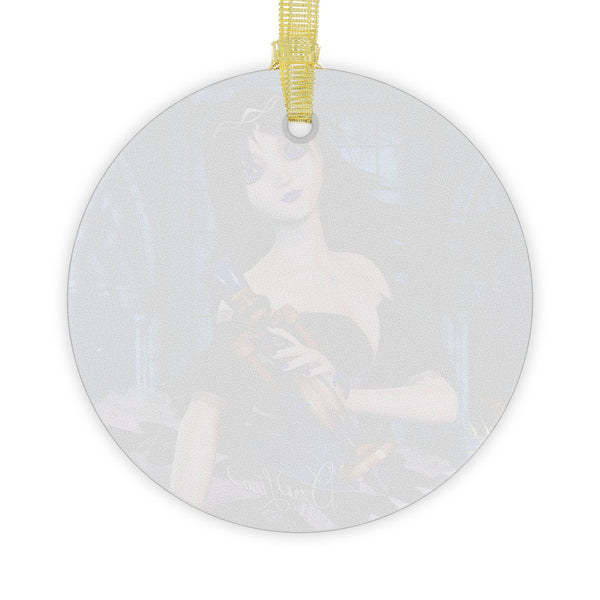 Gothic Nutcracker Ballerina Art Glass Ornament by Artist Donna Lisa
