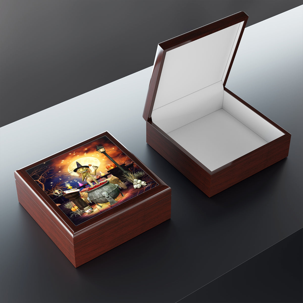 【廃盤】ロベルト・シュトルツ Robert Stolz 12枚組 ボックス Wizardly Tile Art Wooden Keepsake Jewelry Box by Artist Donna Lisa
