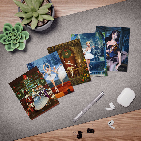 Nutcracker Ballerinas Greeting Cards Collection (5-Pack)  by Artist Donna Lisa