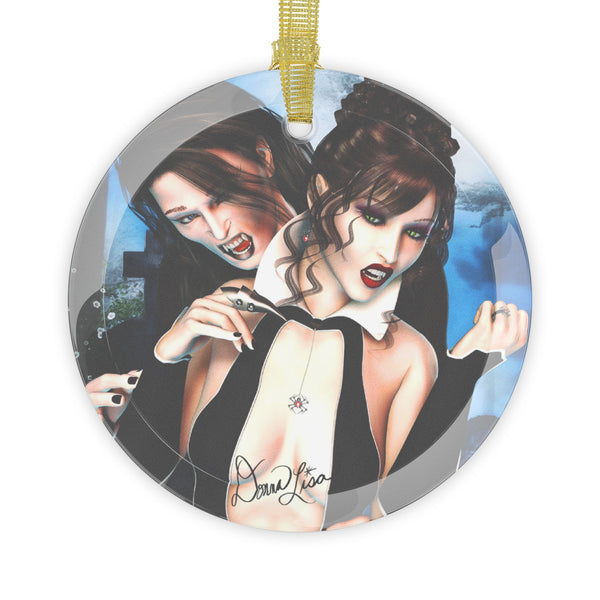 Vampire Desire Art Glass Ornament by Artist Donna Lisa