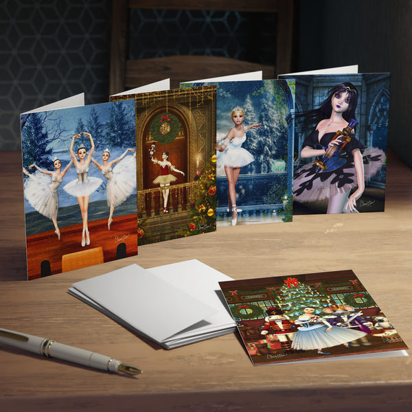 Nutcracker Ballerinas Greeting Cards Collection (5-Pack)  by Artist Donna Lisa