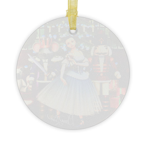 Nutcracker Finale Ballerina Art Glass Ornaments by Artist Donna Lisa