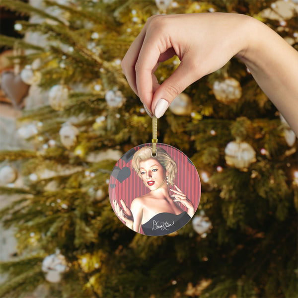 Classic Love Marilyn Art Glass Ornament by Artist Donna Lisa