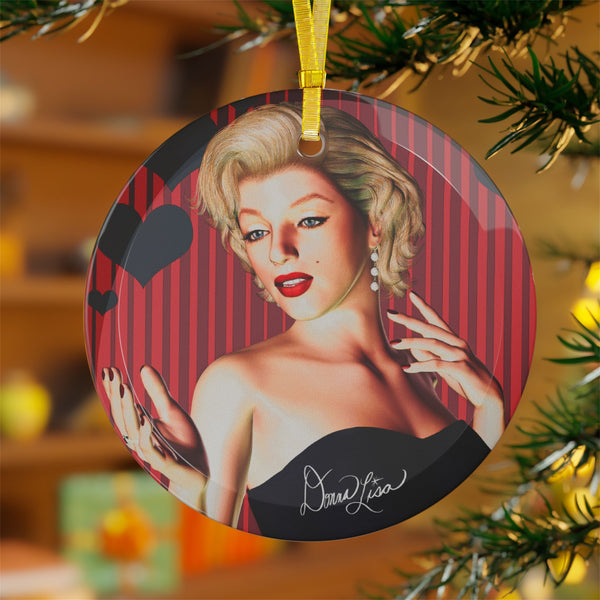 Classic Love Marilyn Art Glass Ornament by Artist Donna Lisa