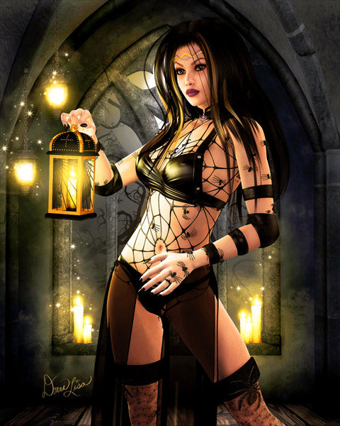 Black Widow Fine Art Print by Artist Donna Lisa