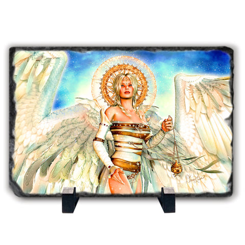 Heavenly Angel Standing Slate Art by Artist Donna Lisa