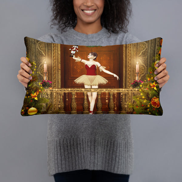 Throw Pillow - Nutcracker Ballerina - Art By Donna Lisa
