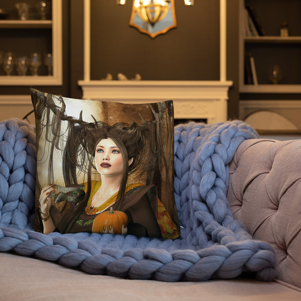 Premium Throw Pillow - Autumn - Art by Artist Donna Lisa