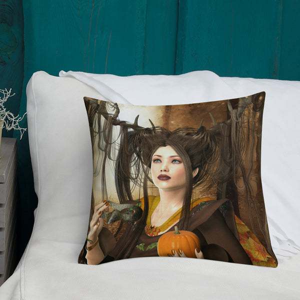Premium Throw Pillow - Autumn - Art by Artist Donna Lisa