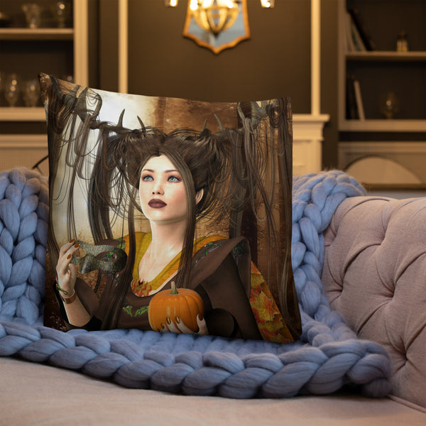Premium Throw Pillow - Autumn - Art by Artist Donna Lisa