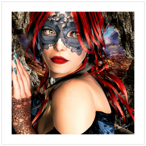 Valencia Masquerade Fine Art Print by Artist Donna Lisa