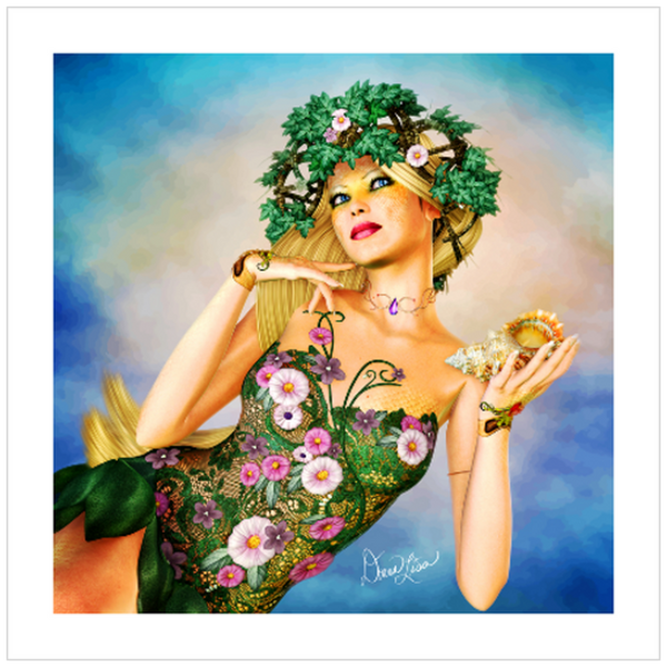 Sereia Mermaid Fine Art Print by Artist Donna Lisa