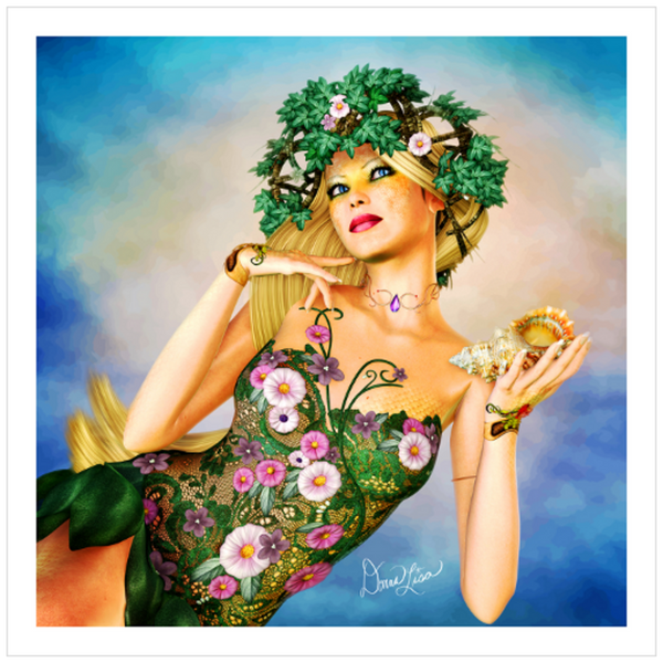 Sereia Mermaid Fine Art Print by Artist Donna Lisa