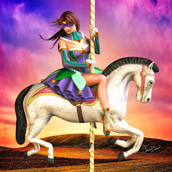 Carousel Dreams Ballerina Fine Art Print - Donna Lisa Art