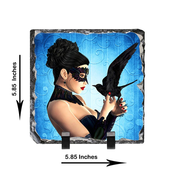 Dance of the Raven Ballerina Artwork - Standing Slate Collectible Keepsake Art by Artist Donna Lisa