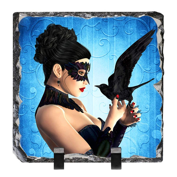 Dance of the Raven Ballerina Artwork - Standing Slate Collectible Keepsake Art by Artist Donna Lisa