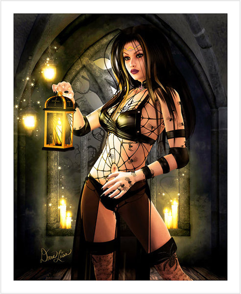 Black Widow Fine Art Print by Artist Donna Lisa