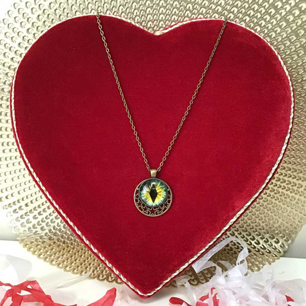 Diamond Dragon's Eye Magical Stars Amulet - Antique Bronze