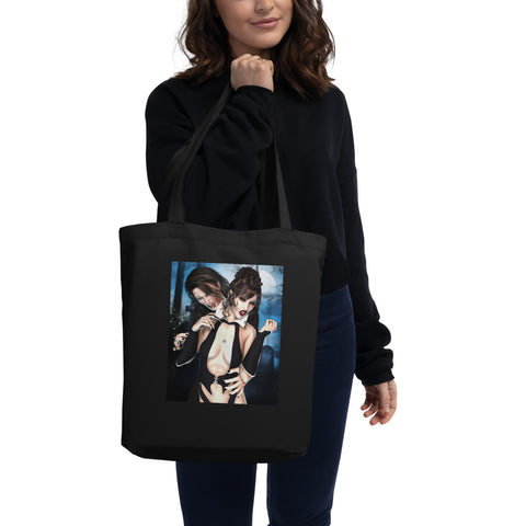 Vampire Desire - Vampire Art - Eco Tote Bag Artwork by Artist Donna Lisa