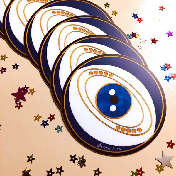 Evil Eye Sticker 3x3 Die Cut - Donna Lisa Art