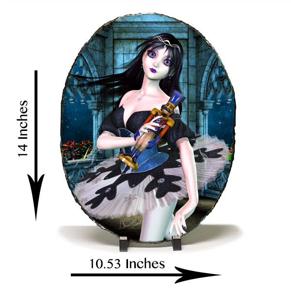 Gothic Ballerina Art Standing Slate Keepsake - Donna Lisa Art