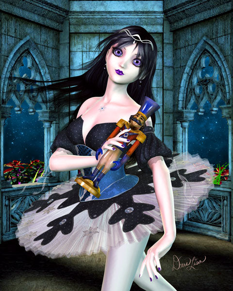 Gothic Nutcracker Ballerina Fine Art Prints - Donna Lisa Art