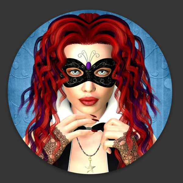 Masquerade - Masked Lady Portrait Art - 3x3 Die Cut Sticker