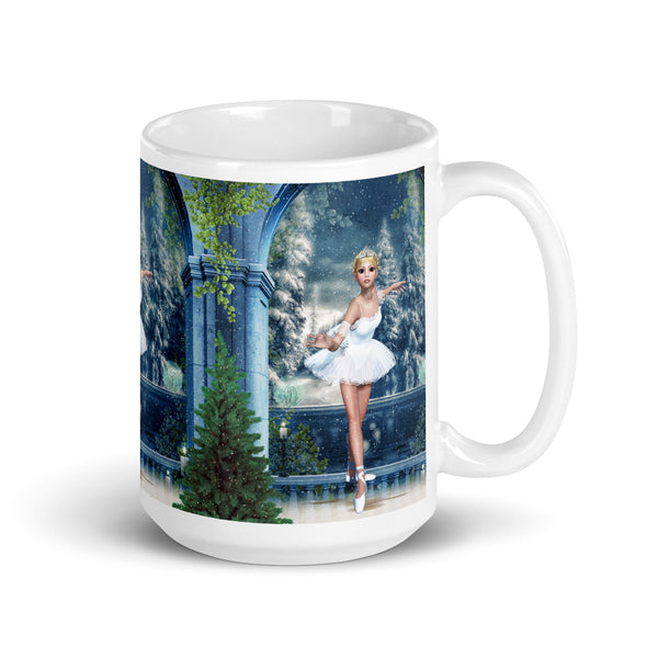 Snow Princess Ballerina Art Mug by Donna Lisa