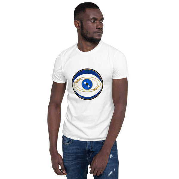 Blue Evil Eye Protection Good Luck Symbol S/S Unisex T-Shirt by Donna Lisa