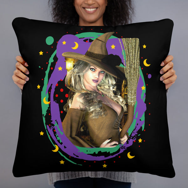 Throw Pillow - A Splash of Witch - Art By Donna Lisa