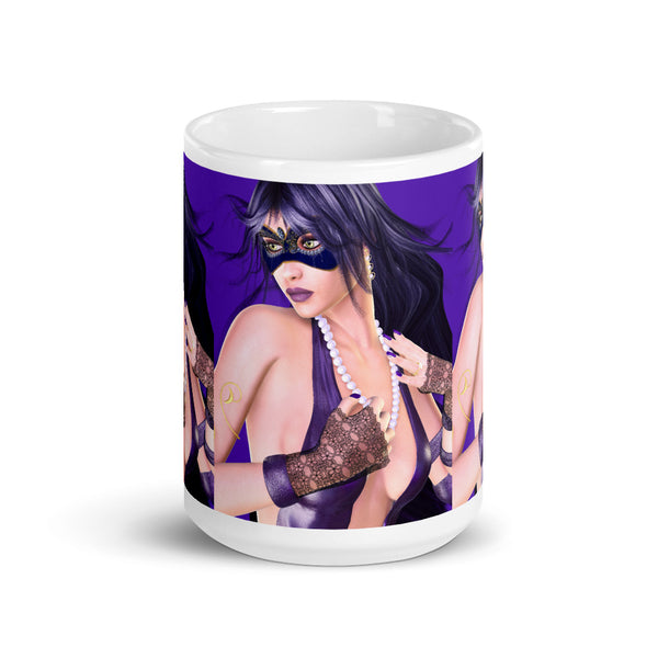 Purple Tears Portrait Masquerade Art Mug by Donna Lisa