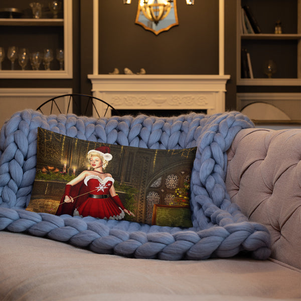 Santa Baby Christmas Premium Pillow - Art By Donna Lisa