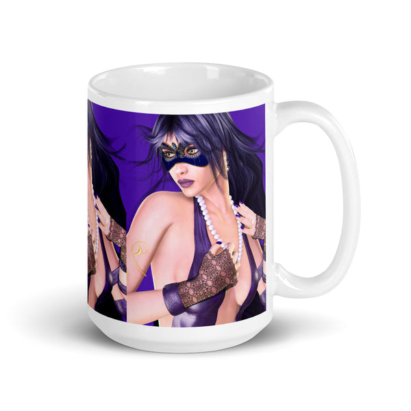 Purple Tears Portrait Masquerade Art Mug by Donna Lisa