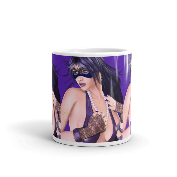 Purple Tears Portrait Masquerade Art Mug by Donna Lisa