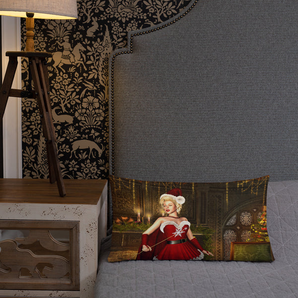 Santa Baby Christmas Premium Pillow - Art By Donna Lisa