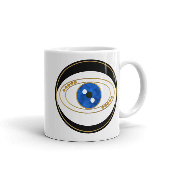 Black Evil Eye Mug Art by Donna Lisa