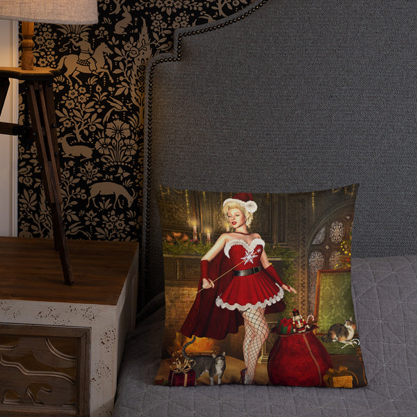 Santa Baby Christmas Premium Pillow - Art By Donna Lisa