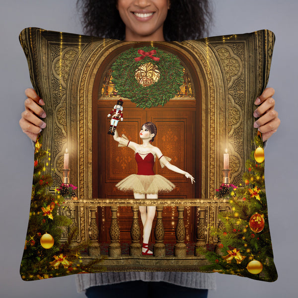 Nutcracker Ballerina Throw Pillow - Art By Donna Lisa - Donna Lisa Art