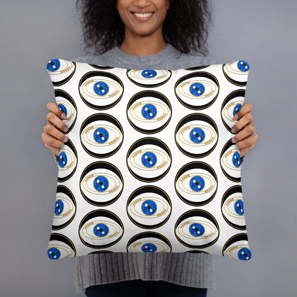 Black Evil Eye Pattern Throw Pillow - Art by Donna Lisa