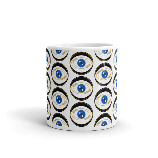 Black Evil Eye Good Luck Mug Art Pattern by Donna Lisa