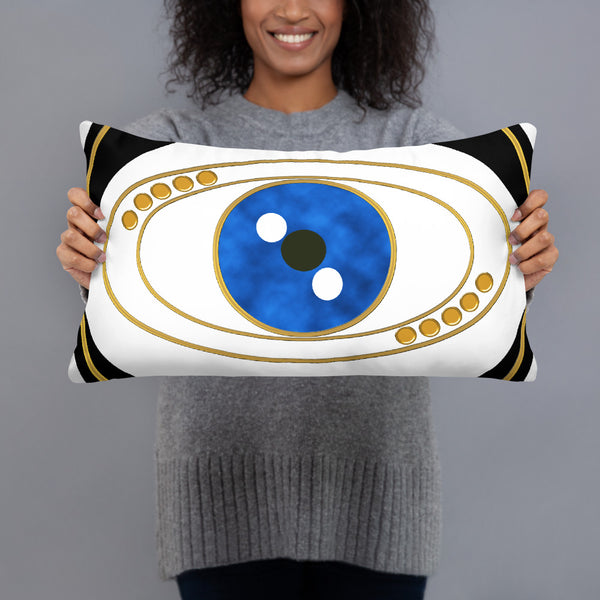 Black Evil Eye Throw Pillow Art by Donna Lisa Art