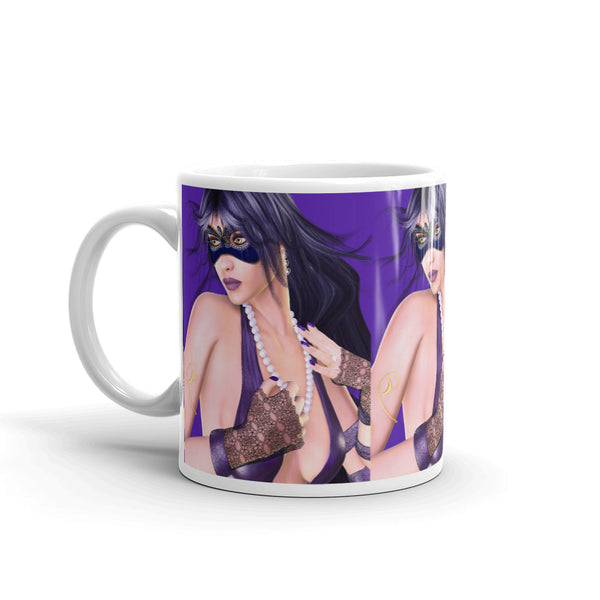 Purple Tears Portrait Masquerade Art Mug by Donna Lisa
