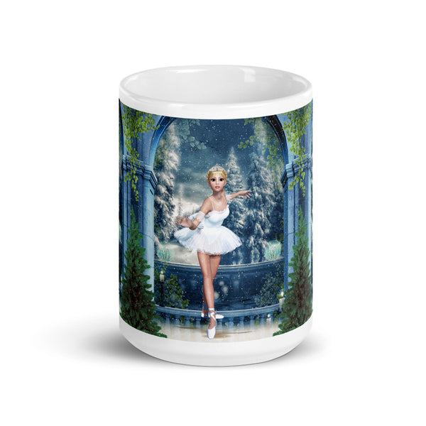 Snow Princess Ballerina Art Mug by Donna Lisa