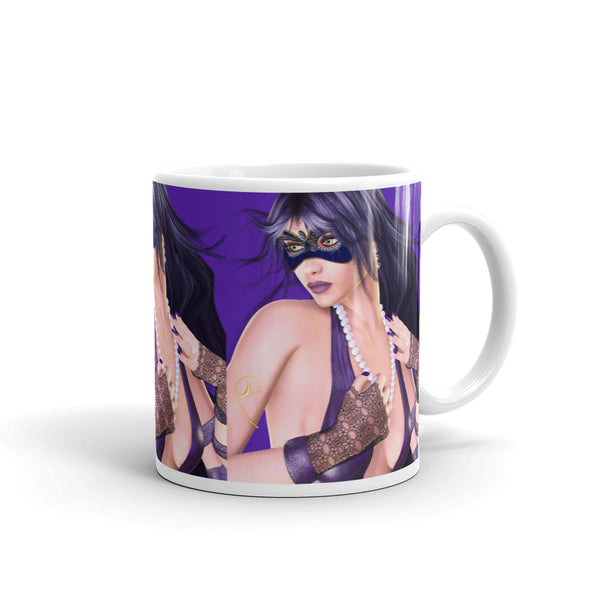 Purple Tears Portrait Masquerade Art Mug by Donna Lisa
