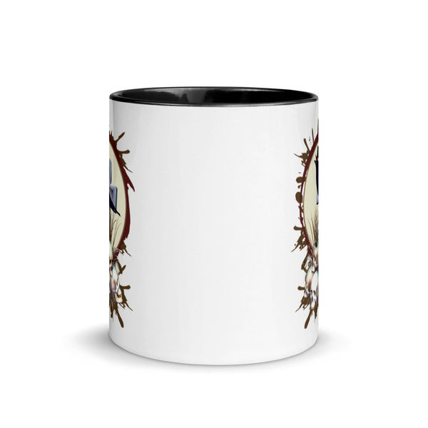 Sir Raven Skully Gothic Art  Mug - Black Handle/Color Inside - Art by Donna Lisa