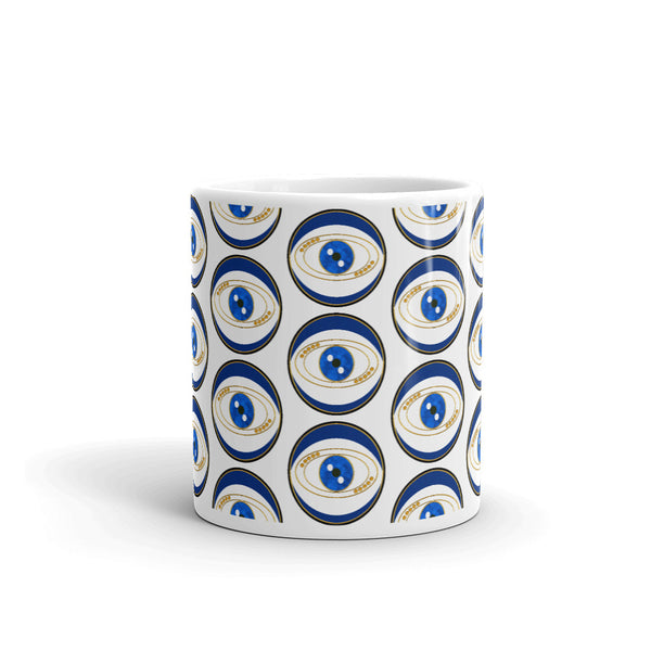 Blue Evil Eye Good Luck Mug Art Pattern by Donna Lisa