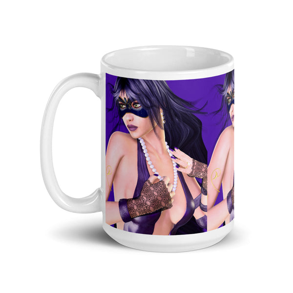 Purple Tears Portrait Masquerade Art Mug by Donna Lisa